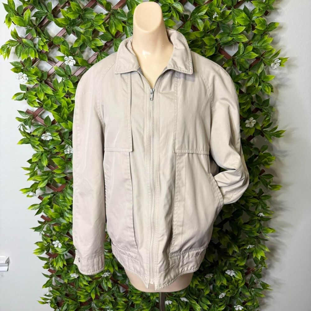 London-fog Men's Cream and Grey Coat